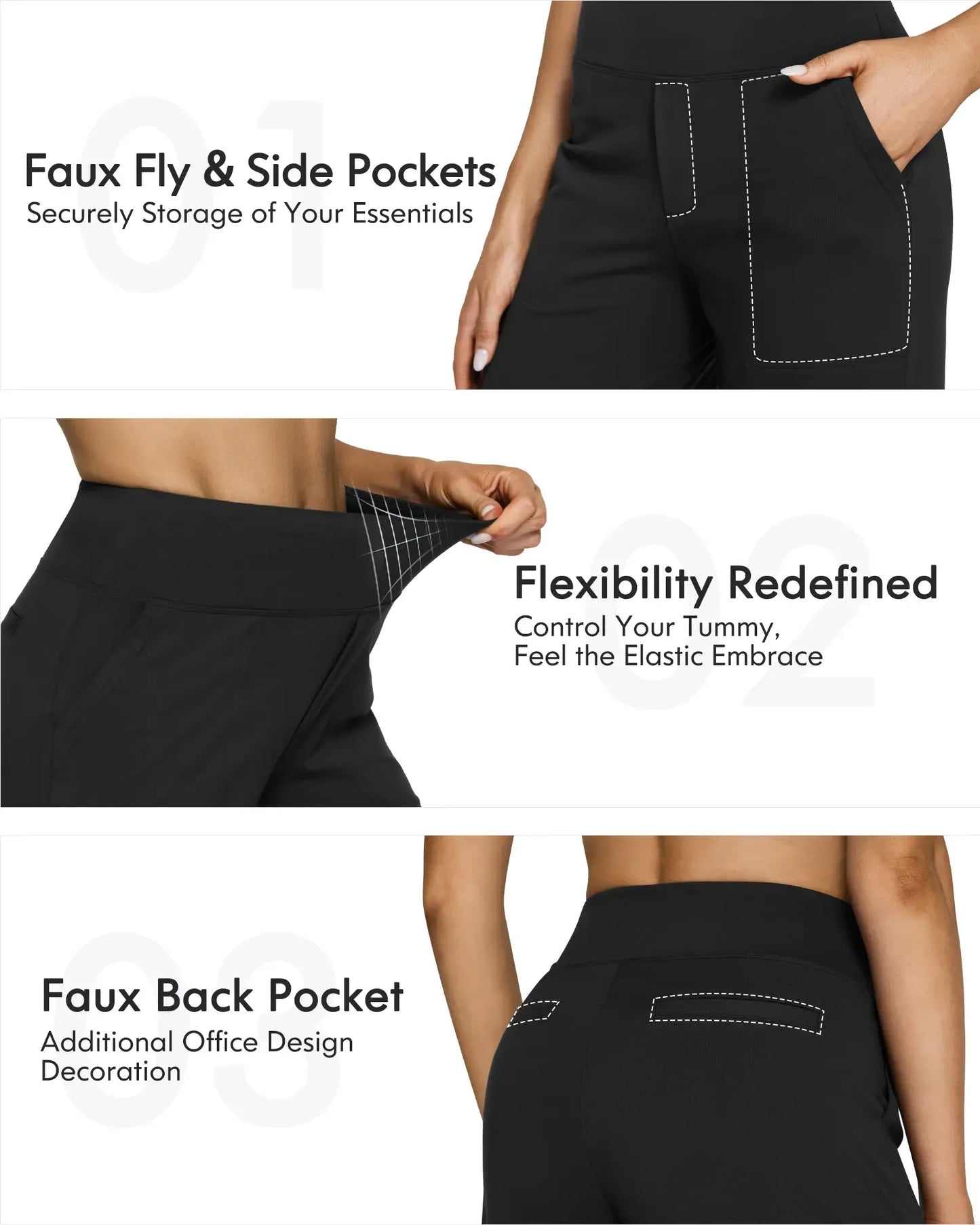 Loose High-Waist Business Casual Pants Yoga Pants Women Wide Leg Pants with Pockets Comfortable Athletic Sweatpants