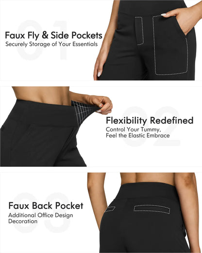 Loose High-Waist Business Casual Pants Yoga Pants Women Wide Leg Pants with Pockets Comfortable Athletic Sweatpants