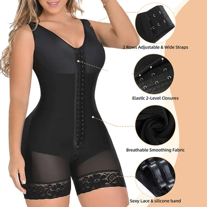 Fajas Colombianas Shapewear for Women Tummy Control Full Shapewear Butt Lifter with Hooks Closure