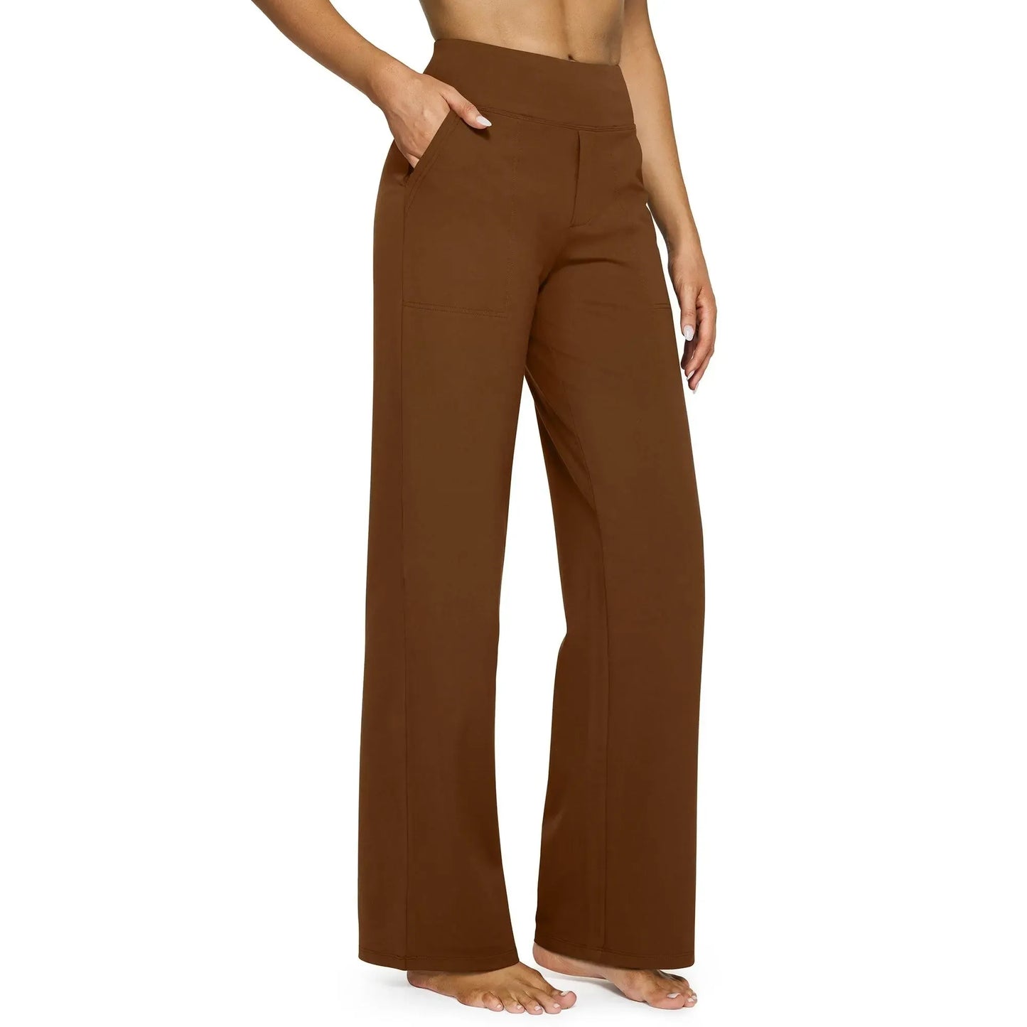 Loose High-Waist Business Casual Pants Yoga Pants Women Wide Leg Pants with Pockets Comfortable Athletic Sweatpants