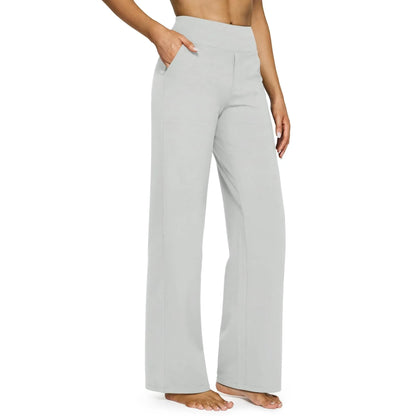 Loose High-Waist Business Casual Pants Yoga Pants Women Wide Leg Pants with Pockets Comfortable Athletic Sweatpants