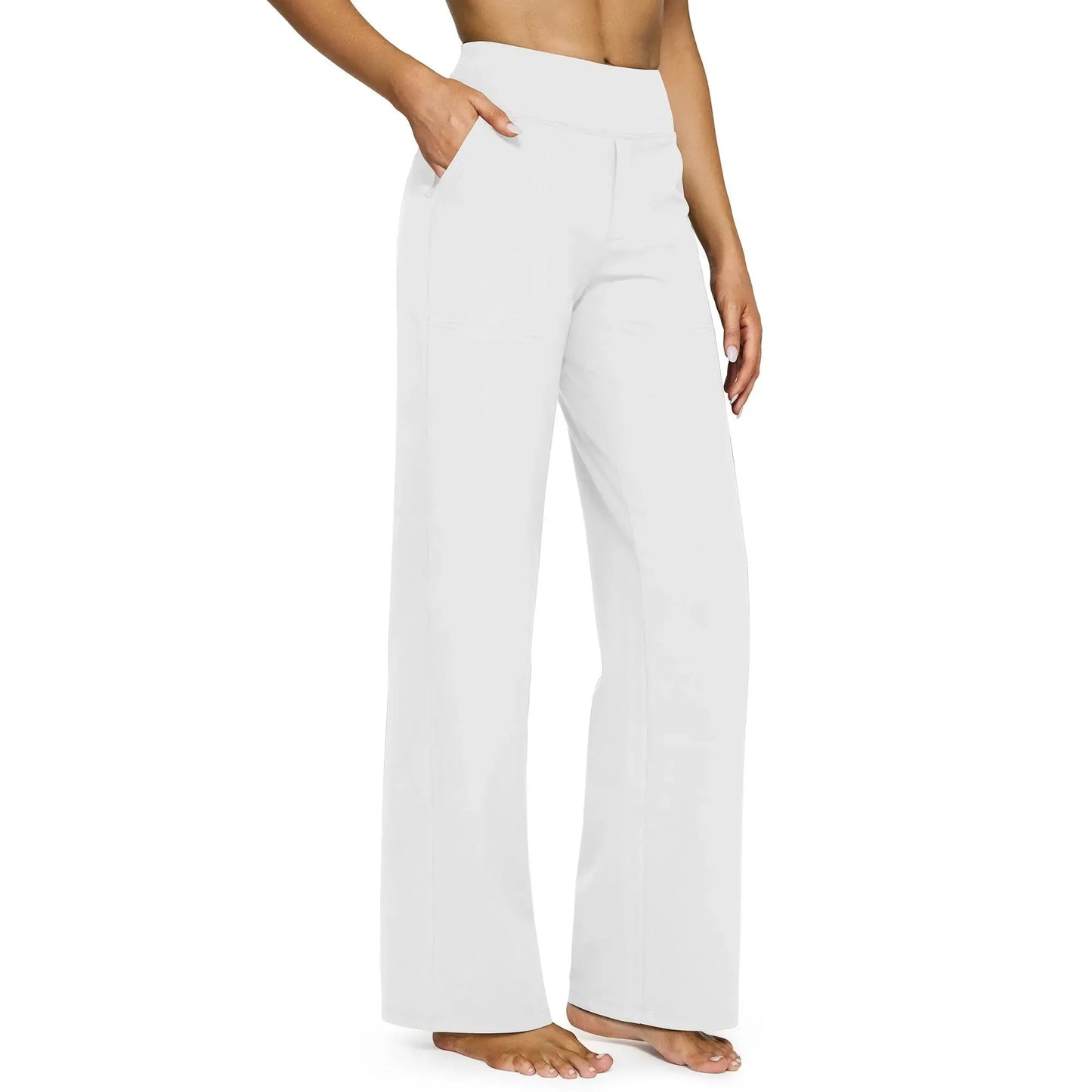 Loose High-Waist Business Casual Pants Yoga Pants Women Wide Leg Pants with Pockets Comfortable Athletic Sweatpants