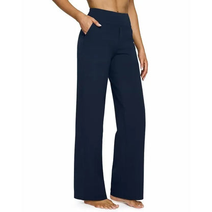 Loose High-Waist Business Casual Pants Yoga Pants Women Wide Leg Pants with Pockets Comfortable Athletic Sweatpants