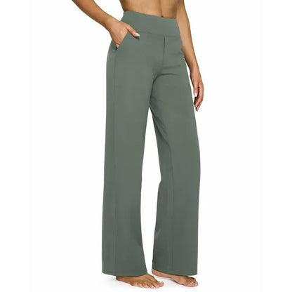 Loose High-Waist Business Casual Pants Yoga Pants Women Wide Leg Pants with Pockets Comfortable Athletic Sweatpants
