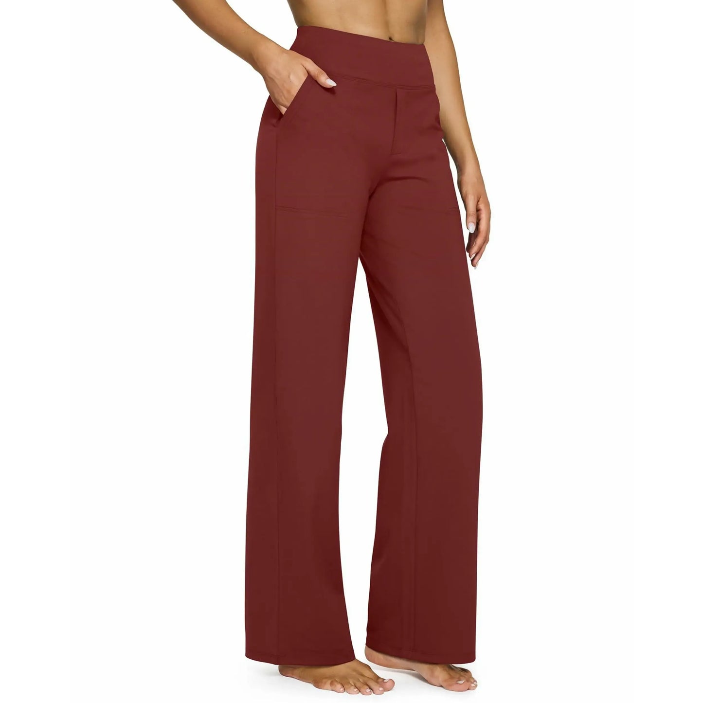 Loose High-Waist Business Casual Pants Yoga Pants Women Wide Leg Pants with Pockets Comfortable Athletic Sweatpants