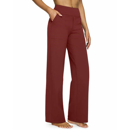 Loose High-Waist Business Casual Pants Yoga Pants Women Wide Leg Pants with Pockets Comfortable Athletic Sweatpants