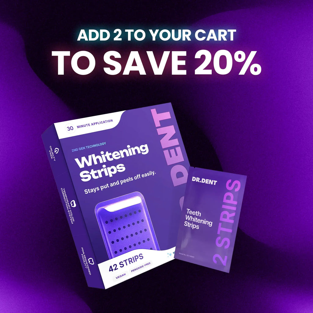 Purple Teeth Whitening Strips - 7/21 Whitening Sessions - Non Sensitive Teeth Whitening - Peroxide-Free