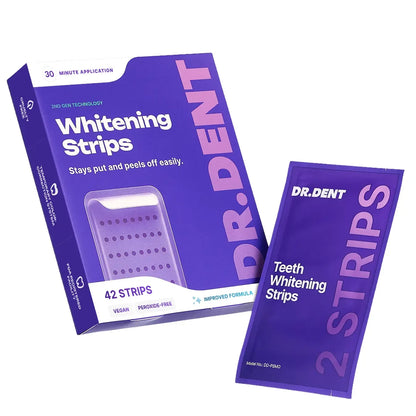 Purple Teeth Whitening Strips - 7/21 Whitening Sessions - Non Sensitive Teeth Whitening - Peroxide-Free
