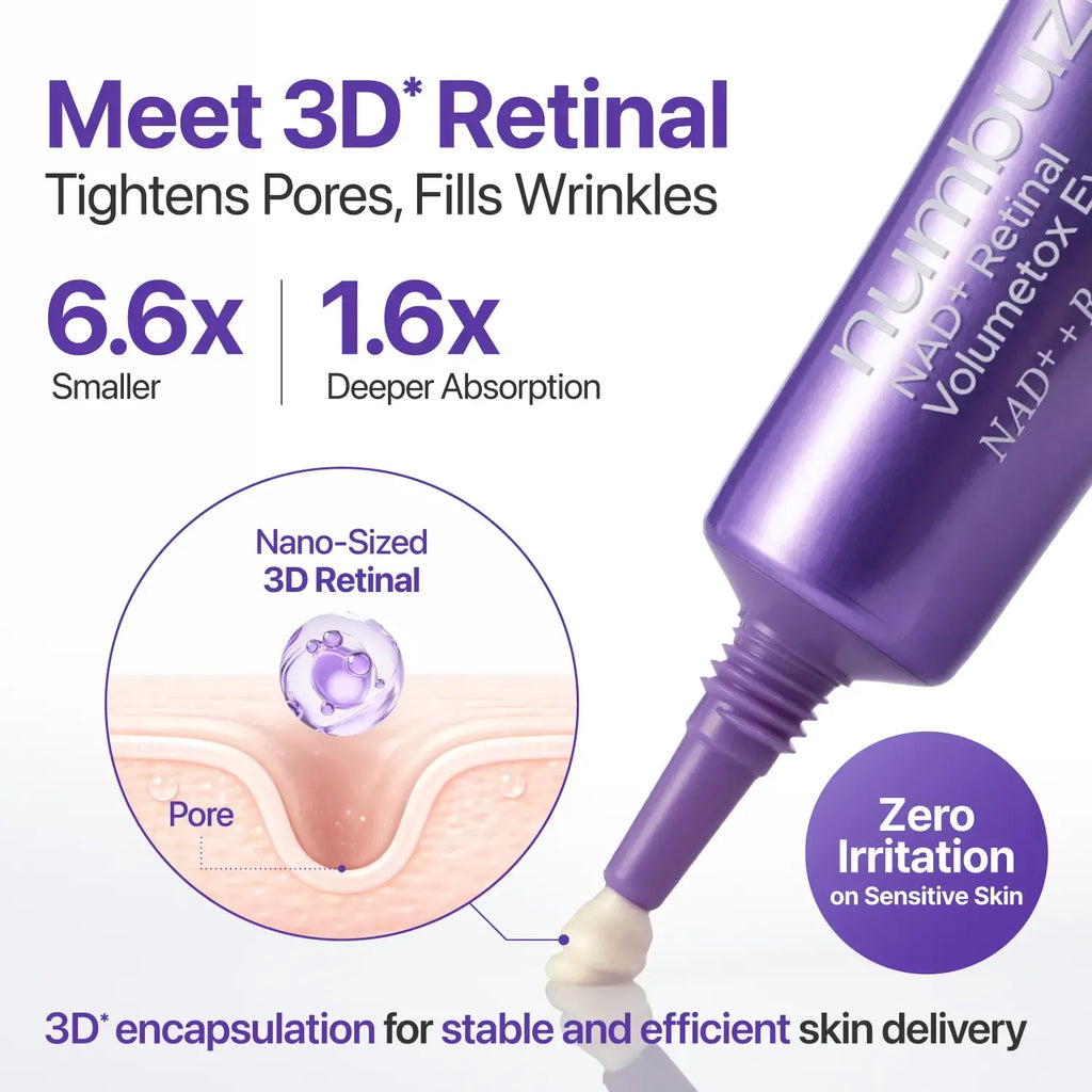 No.9 NAD+ Retinal Volumetox Eye Cream Duo Set | All-in-One  Anti-Aging Treatment for Wrinkles, Fine Lines, Dark Circles & Dark Spots | NAD+, Retinal, 50 Peptides, Niacinamide, Ceramides | Face to Body, Skin Longevity | 20 ml * 2EA