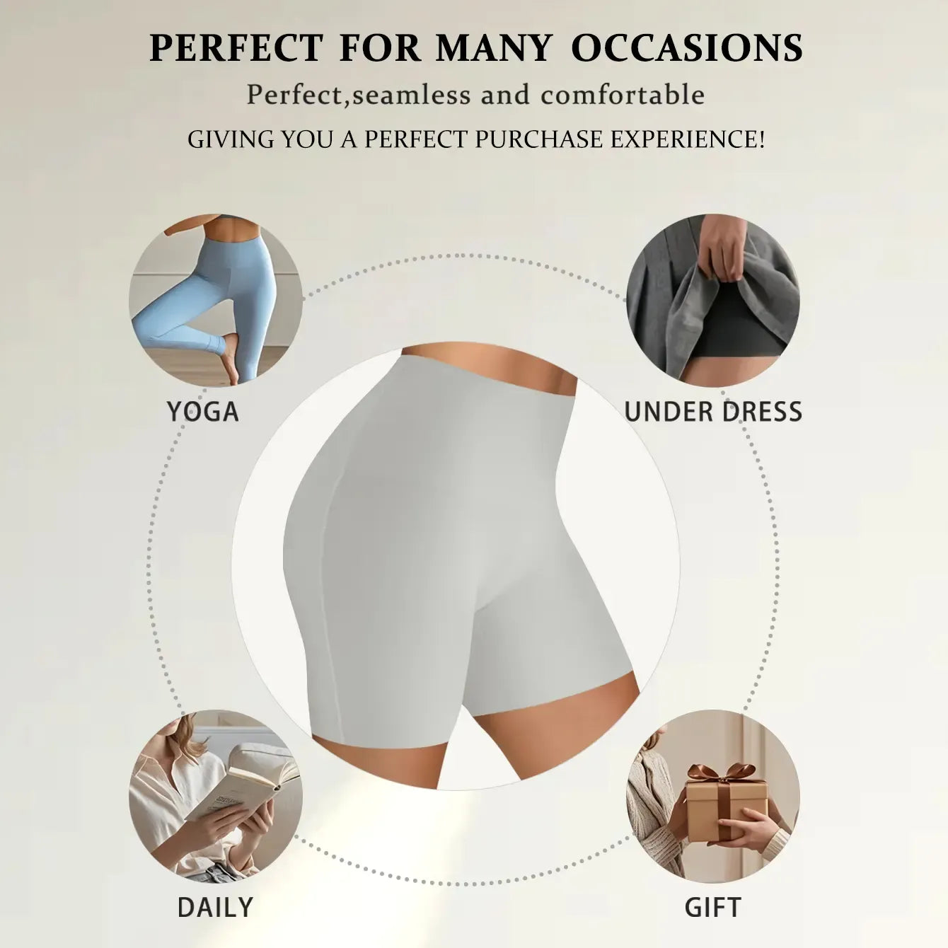 QUASTI 4PCS Women's Shapewear Shorts – Elegant Solid-Color Sculpting Design, Premium 77% Polyamide Fabric for Silky Comfort, Seamless Tummy Control Shorts for Confident Everyday Wear summerwins