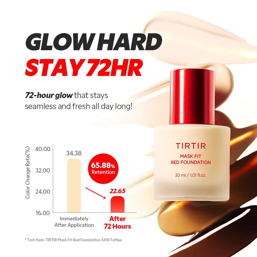[TIRTIR Official] Mask Fit Red Foundation (1.01 fl.oz. / 30 ml) |  Makeup Cosmetic Concealer Hydrating Flawless Coverage