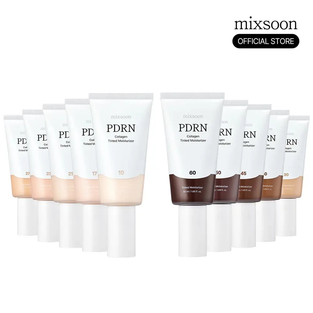 [mixsoon Official Shop] PDRN Collagen Tinted Moisturizer - Daily Radiant Cream with Peptides, Hydrating, Lightweight Cosmetic, 1.69 fl.oz/50ml, Long-Lasting Moisture