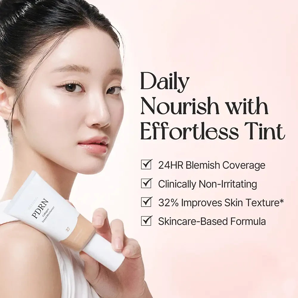 [mixsoon Official Shop] PDRN Collagen Tinted Moisturizer - Daily Radiant Cream with Peptides, Hydrating, Lightweight Cosmetic, 1.69 fl.oz/50ml, Long-Lasting Moisture