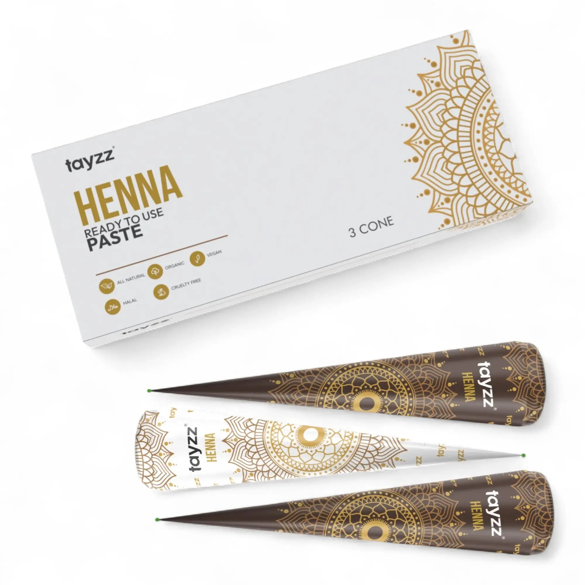 Tayzz 25g Fresh Natural Henna Cones