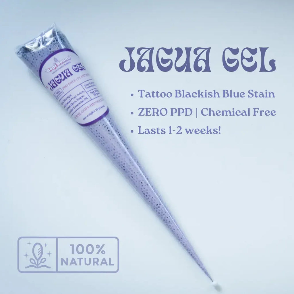 Jagua Gel Lavender Cones | Plant Based Temporary Tattoos | Black Stain Color