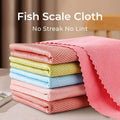 10 Counts Microfiber Reusable Cleaning Rags,Fish Scale Streak-Free&Lint-Free Magic Cleaning Cloth for Glass Mirror Window Car    Durable Miracle Polishing Towels Shiny Wipes
