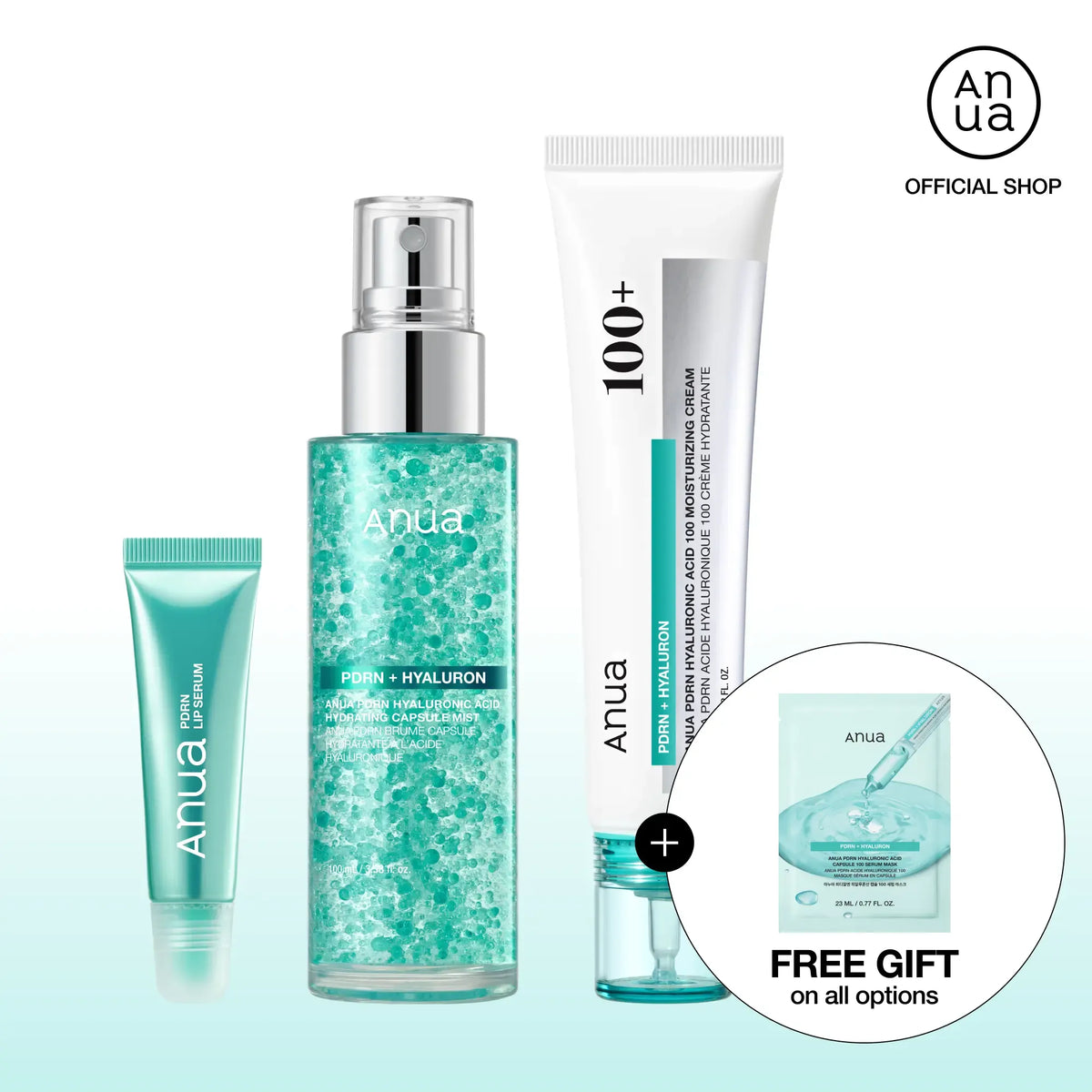 [Anua] PDRN Dewy Glow Essential Duo & Trio Set  | For Plumper and Youthful-Looking Skin, Collagen Care | PDRN Cream, PDRN Collagen Facial Serum Spray, Lip Balm for Lifting & Firming Skin Care, Rejuvenating skin, Korean Skincare
